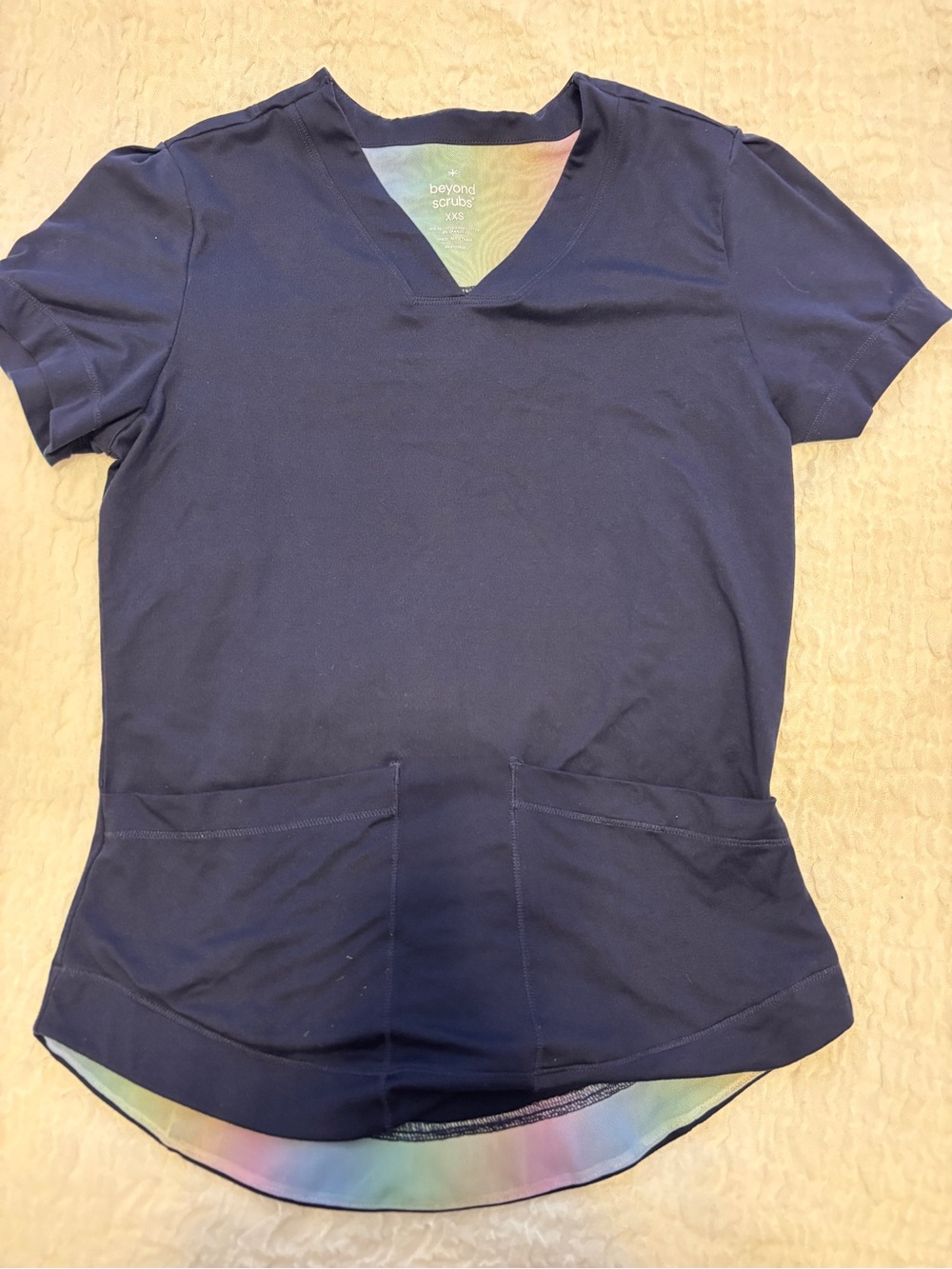 Navy V-Neck Scrub Tops